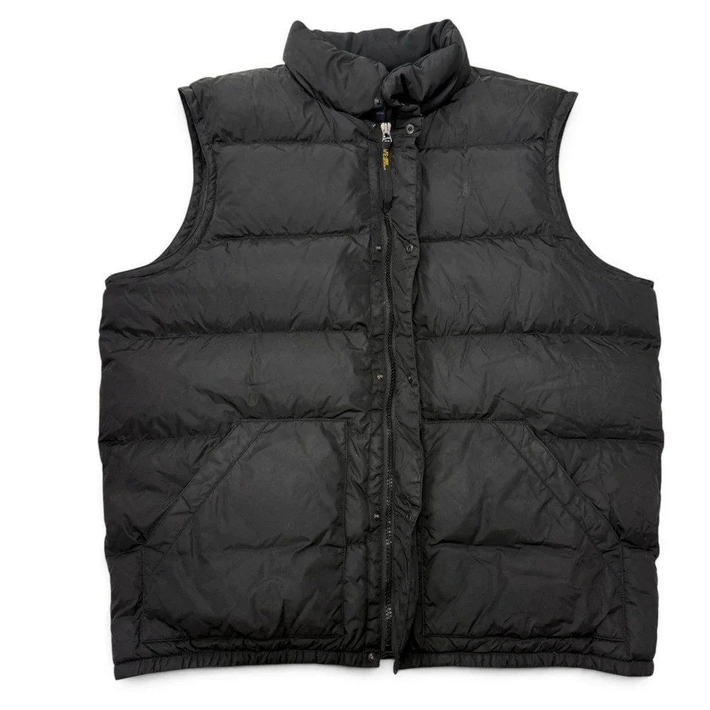 Polo Ralph Lauren Mens Black Down Puffer Vest Quilted Big & Tall 2XB Vintage Y2K